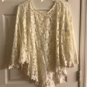 Off-White Lace Poncho